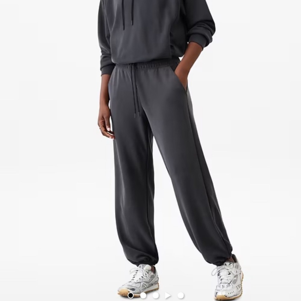Athleta Seasoft Mid Rise Jogger‎ Women's XL Black Gray Lounge Relaxed Activewear